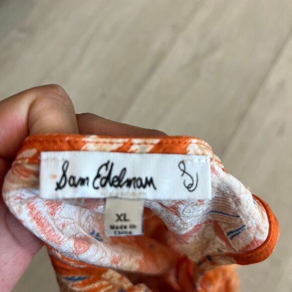 Sam Edelman Small Top Palmer Floral Eyelash Trim Camisole in Apricot Ora size XL - Picture 5 of 9